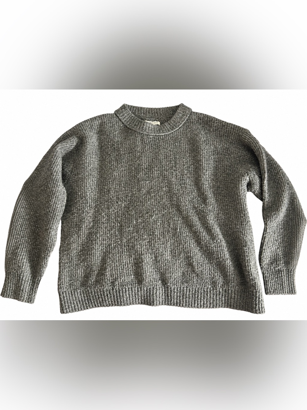 American Eagle Outfitters Charcoal Gray Ribbed Crewneck Sweater